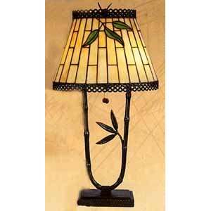    Lifestyles Antique Bronze Bamboo Tiffany Lamp: Home Improvement