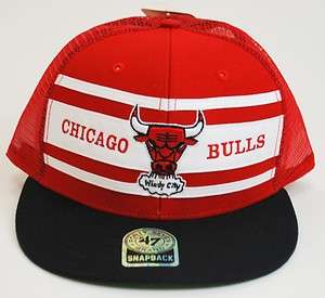 47 Brand NBA Chicago Bulls Red Retro Super Stripe MVP Snapback 
