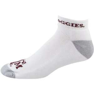 Texas A&M Aggies White Gray Big Logo Ankle Socks: Sports 