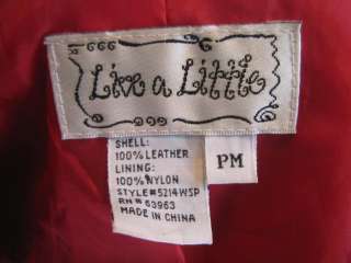 LIVE A LITTLE Coral red suede leather jacket   Petite M  