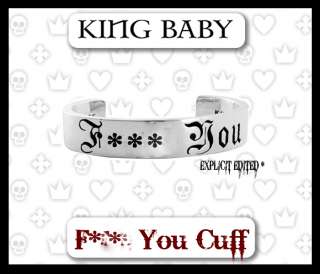King Baby Studios Bracelet F YOU Cuff 925 silver NEW  