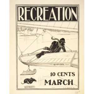  1896 poster Recreation   sailing boat on ice.