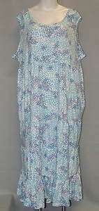 Plus Size 6X Sleeveless Knit Long Lounger BBW NWT Blue Print  