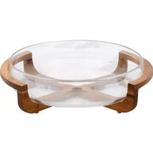  Katie Brown Acacia and Glass Salad Serving Set: Home 