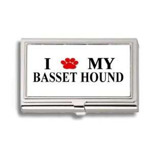  Basset Hound Paw Love My Dog Business Card Holder Metal 