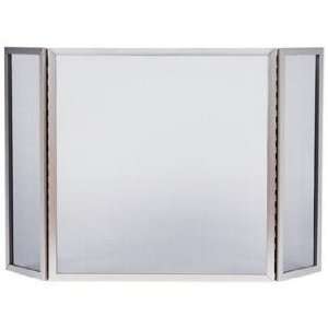    Square Brushed Steel Folding Fireplace Screen