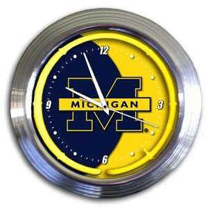  Michigan Wolverines 14 Neon Clock