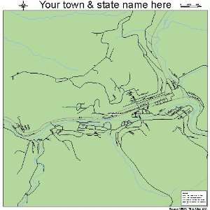  Street & Road Map of Richwood, West Virginia WV   Printed 