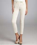 Prada beige stretch cotton skinny pants style# 319111501