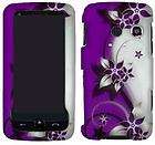 LG Rumor Touch VM510 PURPLE FLOWER Faceplate Protector Snap On Hard 