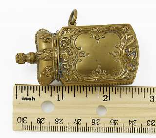 Antique Brass Crown Match Safe/Vesta Case  