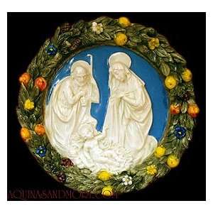  Holy Family Alabaster Della Robbia Plaque