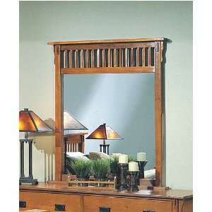   Style Medium Brown Solid Oak Wood Bedroom Mirror: Home & Kitchen