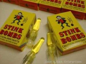 CASES OF 36 GLASS STINKY STINK BOMBS ( 72 TOTAL )  