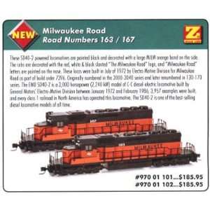   Milwaukee Road SD40 2 Diesel Locomotive #163 Toys & Games