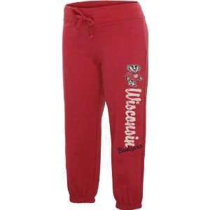  Badgers Womens Red Pacer French Terry Capri Pants: Sports & Outdoors