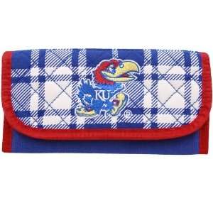   : Kansas Jayhawks Royal Blue Plaid Quilted Wallet: Sports & Outdoors