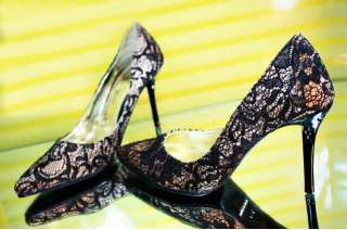 US 5 9 Classic sexy Lace 7.5cm Stilettos bride evening Wedding heel 