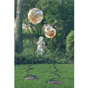   wrought iron stand acrylic globe outdoor Patio, Lawn & Garden