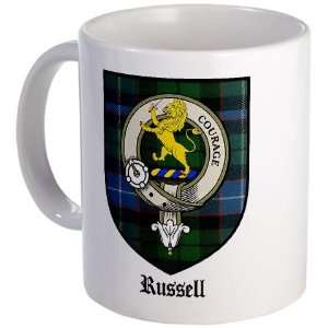  Russell Clan Crest Tartan Scottish Mug by  