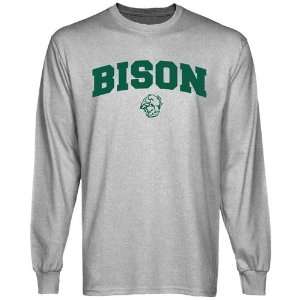  North Dakota State Bison Ash Logo Arch Long Sleeve T shirt 