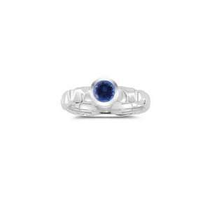  0.49 Cts Tanzanite Solitaire Ring in 14K White Gold 8.5 