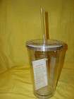 Double Wall Acrylic Clear 24 oz Tumbler with a straw New, keeps hot 