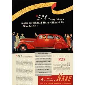  1935 Ad Aeroform Nash Victoria Automobile Lafayette Car 