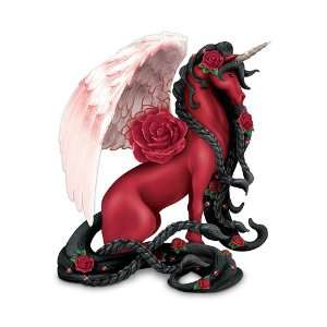 Mystic Rose: Collectible Red Unicorn Figurine by The Hamilton 