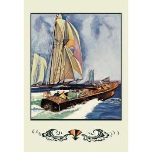  Cruisers and Sailboats (Dodge Boats) 12x18 Giclee on 