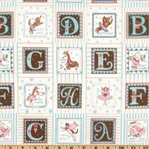  43 Wide Fanciful Friends Alphabet Blocks Cream Fabric By 