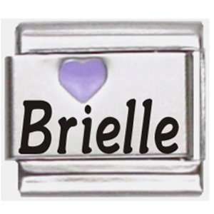  Brielle Purple Heart Laser Name Italian Charm Link 