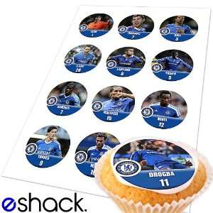  12x Chelsea Team (EPL) Edible Cake Toppers (Birthday 