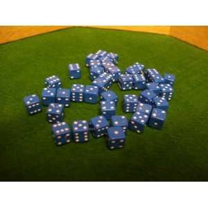  Mini 8mm 6 Sided Blue Dice: Toys & Games