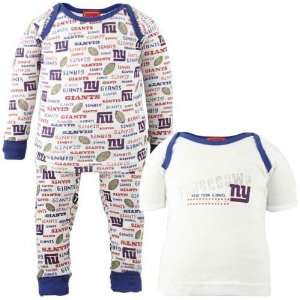  New York Giants White Infant Three Piece Sleep Set Sports 