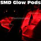 Red LED Interior Lights Oval Pods Glow Lighting Dash Seat Vent 5050 