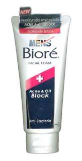 Mens Biore Facial Foam Acne & Oil Block Anti Bacteria  
