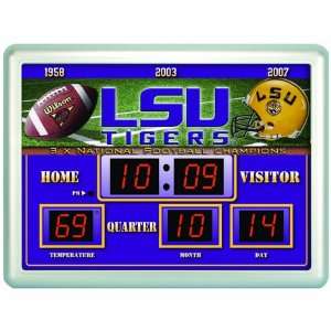   Louisiana State Tigers Scoreboard Clock w/ Thermometer Sports
