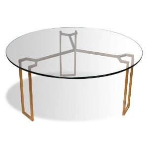    Triad Modern Geometric Gold Leaf Round Coffee Table