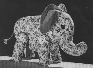 Vintage Toy Elephant Sewing Pattern Cute  