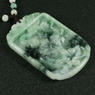  Badge Green Necklace 100% Genuine A Untreated Jadeite Jade  