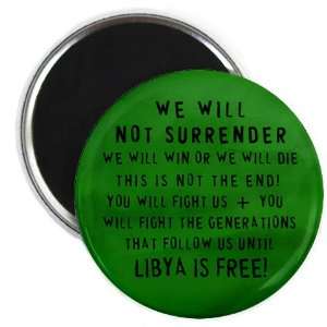 FREE LIBYA NO SURRENDER Politics 2.25 Fridge Magnet