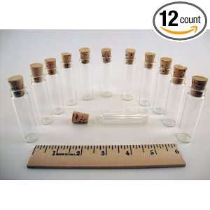 Cork Stoppered Glass Vials, 3 Dram, Pack of 12  Industrial 