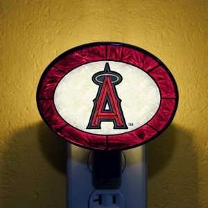 LOS ANGELES ANAHEIM ANGELS Team Logo ART GLASS NIGHTLIGHT (4 1/2 x 4 