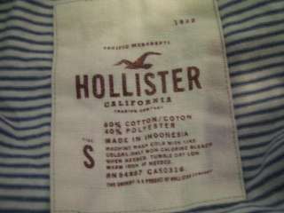 HOLLISTER blue white cotton baby doll top   Women S  