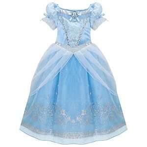 BRAND NEW DISNEY STORE CINDERELLA PRINCESS COSTUME DRESS BLUE GOWN 
