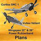 VINTAGE 1945 RUBBER BAND MODEL AIRPLANE PLANS VULTEE VALIANT & Curtiss 