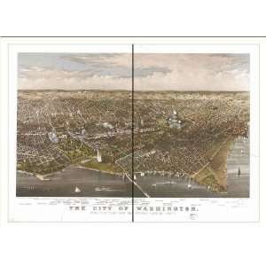  Washington, District of Columbia DC), c. 1880 (L) Panoramic Map 