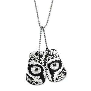   Jewelry Stainless Steel Leopard Tattoo Dog Tag Necklace Jewelry