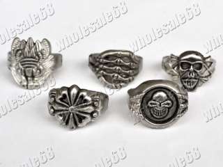   30pcs mixed tibet alloy metal vintage retro mens gothic rings  
